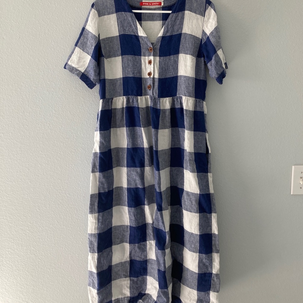 Pyne &Smith EUC Oslo check midi dress S
